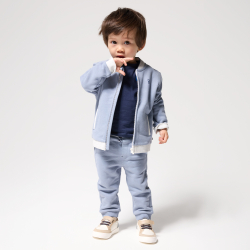 جاكيت تيدي ميلتون أزرق بسحاب، للأولاد الصغار